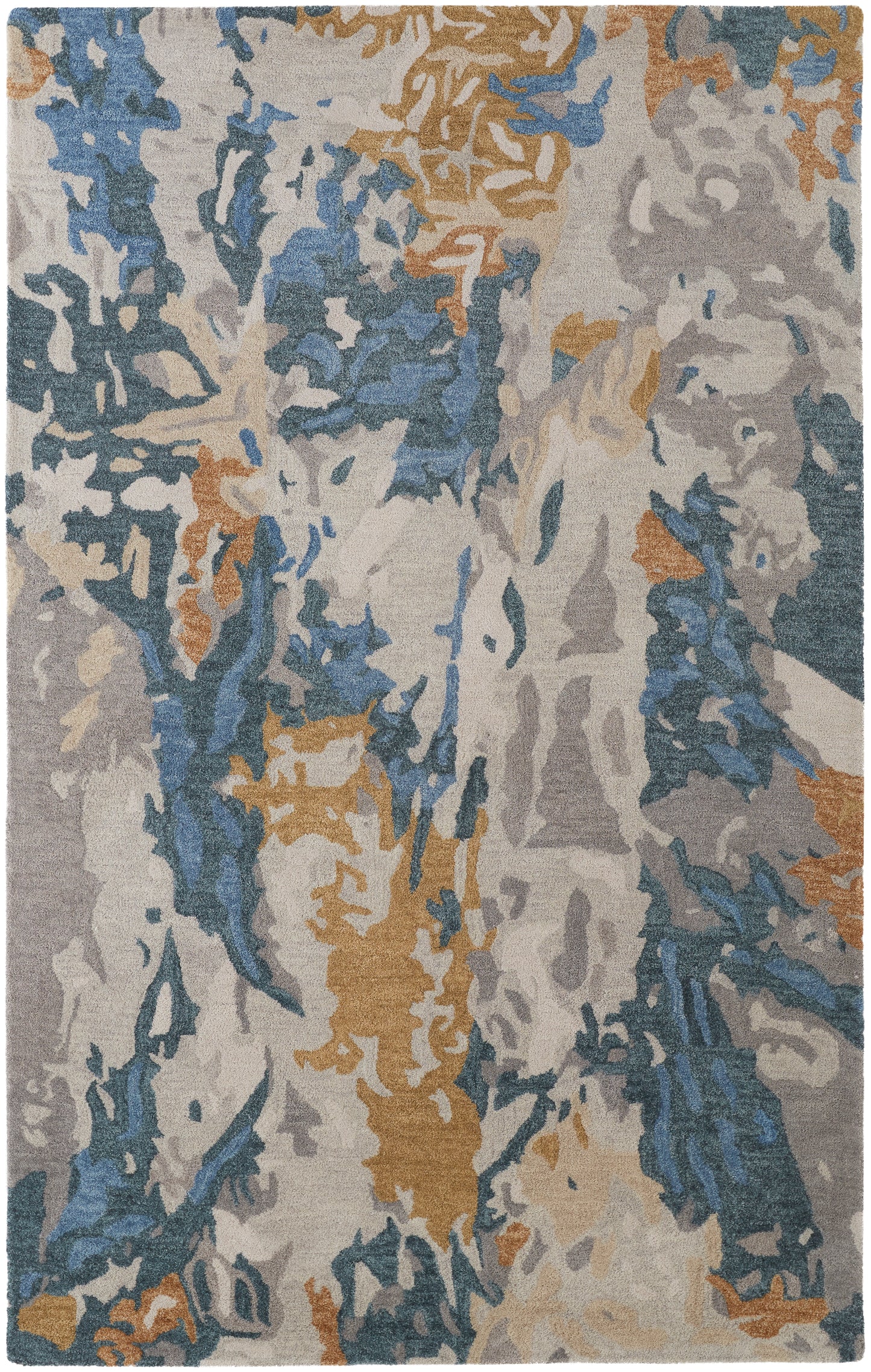 Everley Modern/Casual Gray/Blue/Gold Accent Rug