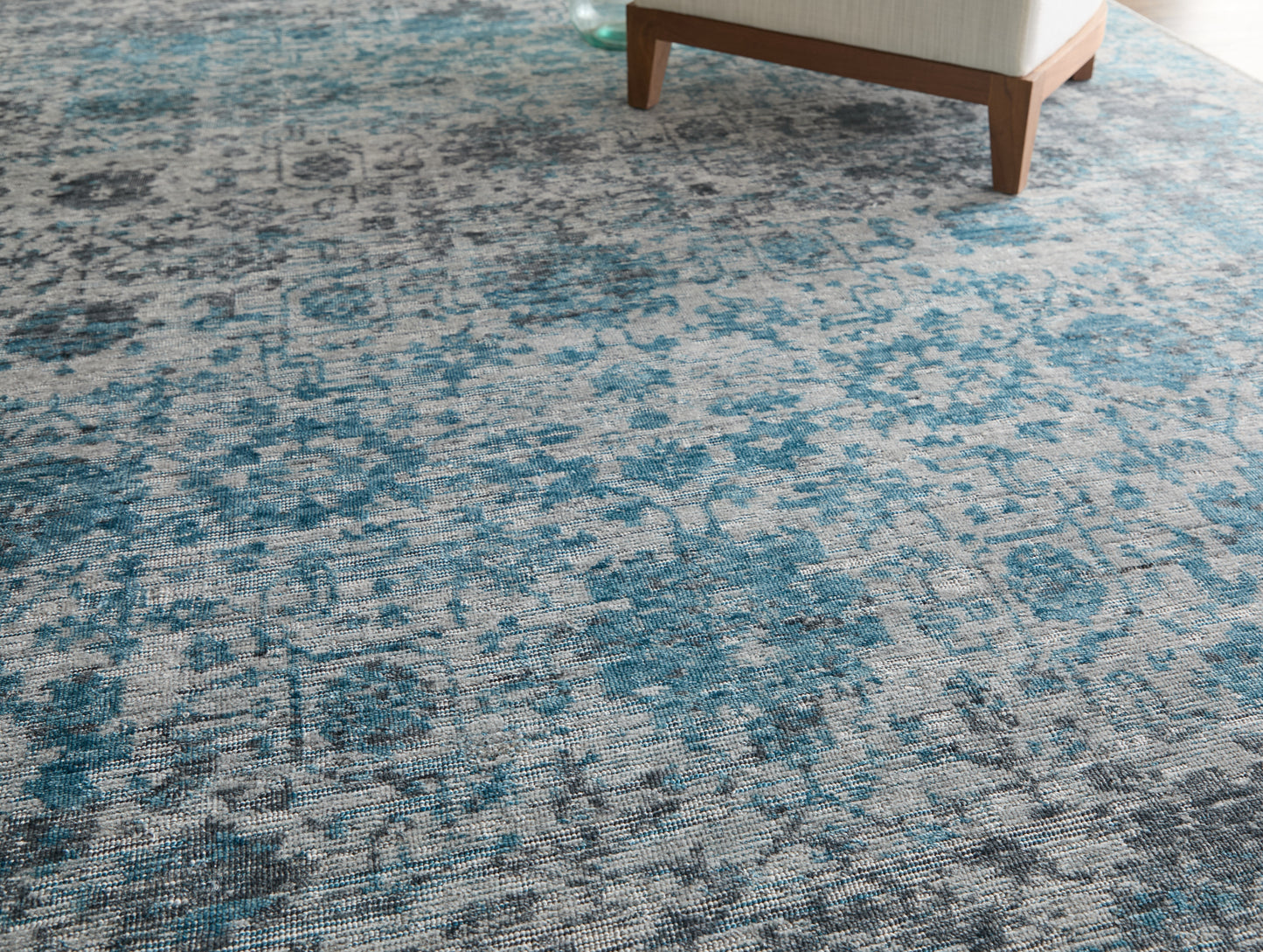 Loralai Transitional/Bohemian & Eclectic/Vintage Blue/Gray Area Rug  Feizy Rugs Small Parcel,Feizy Rugs,Loralai,Blue/Gray,8' x 10',Area Rug,Viscose/Wool,Transitional/Bohemian & Eclectic/Vintage,India