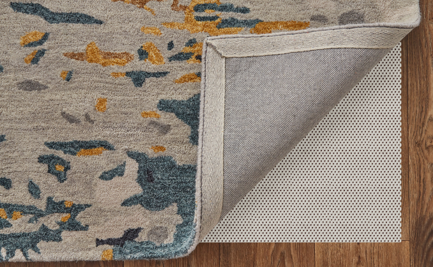 Everley Modern/Casual Gray/Yellow/Blue Area Rug