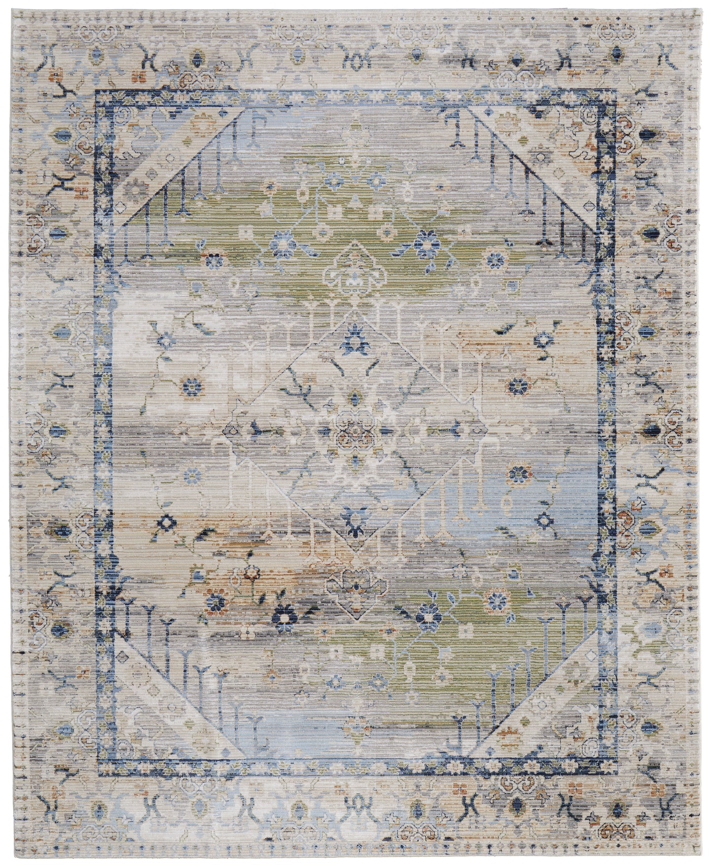 Melrose Transitional/Bohemian & Eclectic/Vintage Ivory/Green/Blue Accent Rug  Feizy Rugs Small Parcel,Feizy Rugs,Melrose,Ivory/Green/Blue,2' x 3',Accent Rug,Polypropylene/Polyester/Viscose,Transitional/Bohemian & Eclectic/Vintage,Turkey