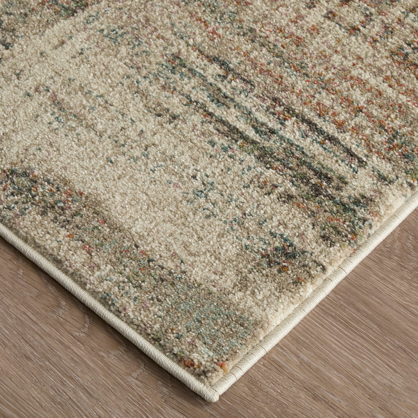 Eden Modern/Industrial Ivory/Gray/Green Area Rug