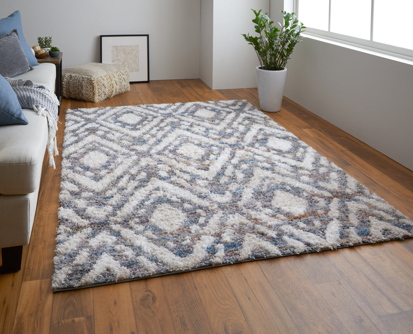 Mynka Transitional/Global/Mid-Century Modern Ivory/Gray/Taupe Runner  Feizy Rugs Small Parcel,Feizy Rugs,Mynka,Ivory/Gray/Taupe,2'6" x 8',Runner,Polyester,Transitional/Global/Mid-Century Modern,Turkey