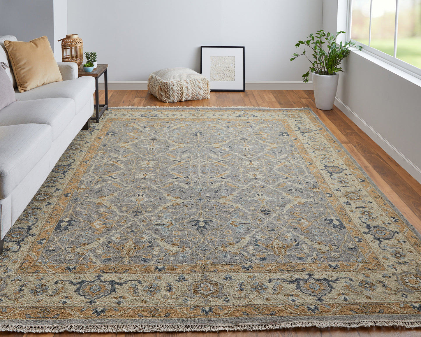 Corbitt Traditional/Classic Gray/Gold Accent Rug  Feizy Rugs Small Parcel,Feizy Rugs,Corbitt,Gray/Gold,2' x 3',Accent Rug,Wool,Traditional/Classic,India