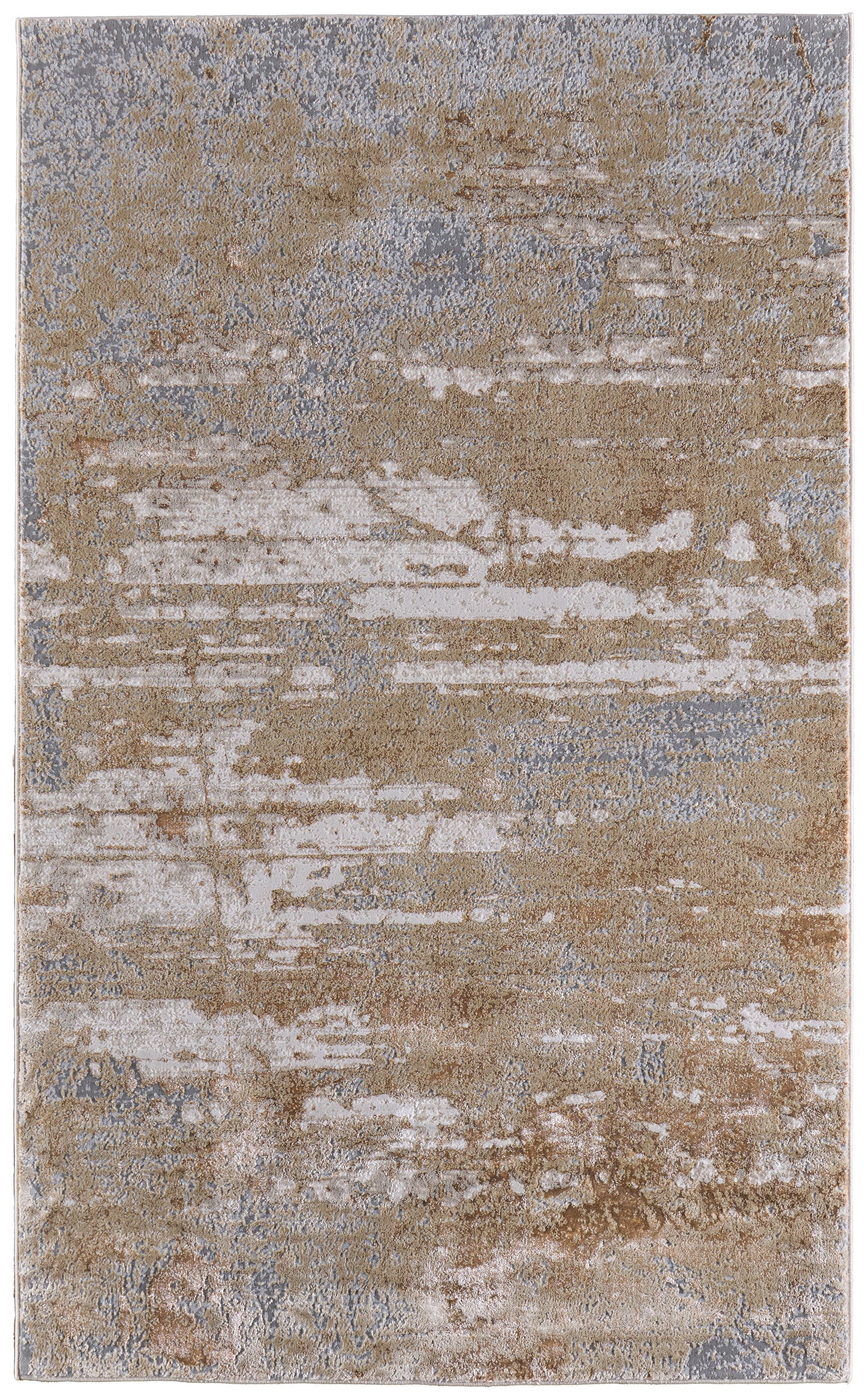 Aura Modern/Casual/Industrial Ivory/Gold/Gray Accent Rug