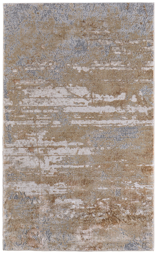 Aura Modern/Casual/Industrial Ivory/Gold/Gray Area Rug