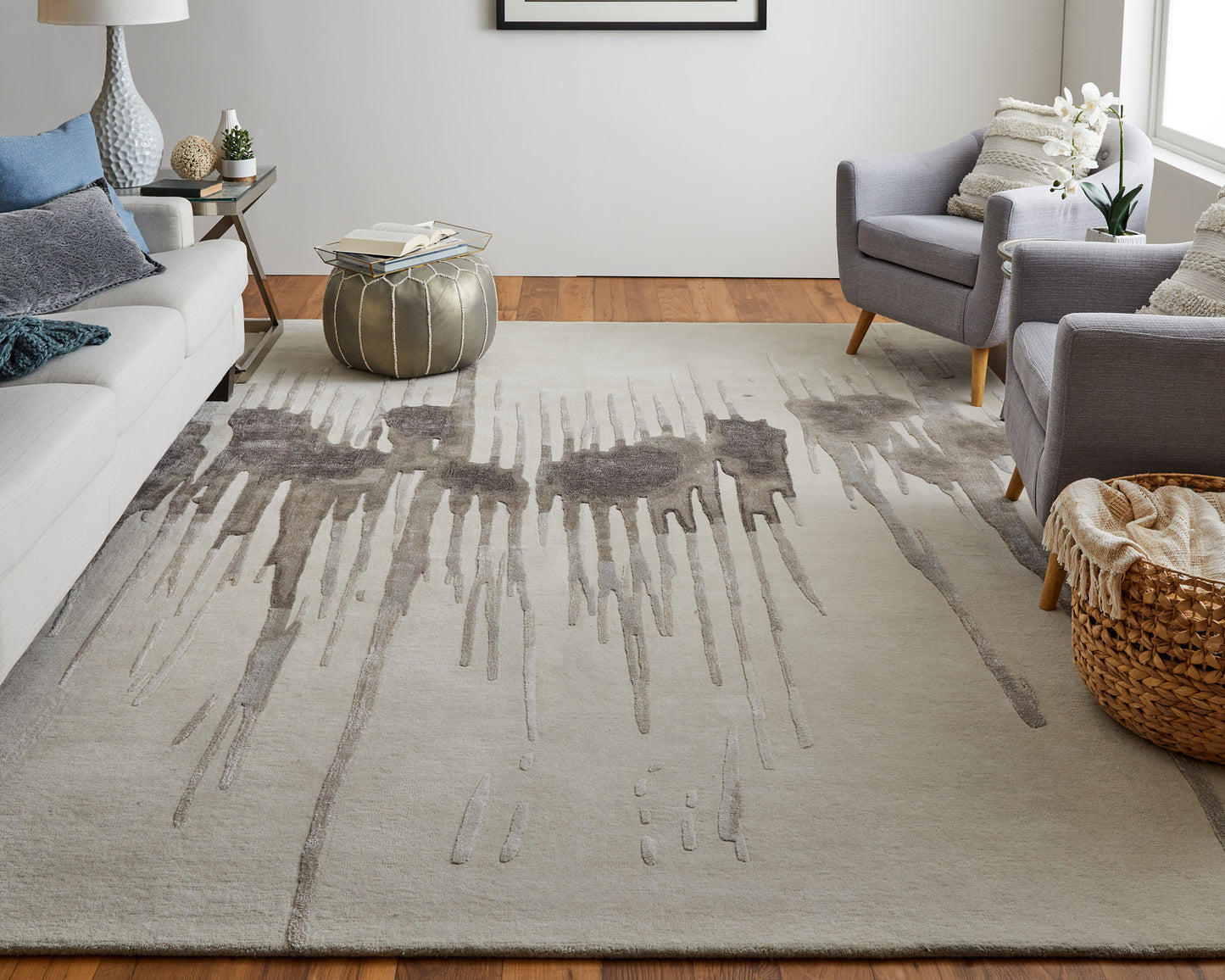 Anya Transitional/Industrial/Casual Ivory/Brown/Taupe Accent Rug