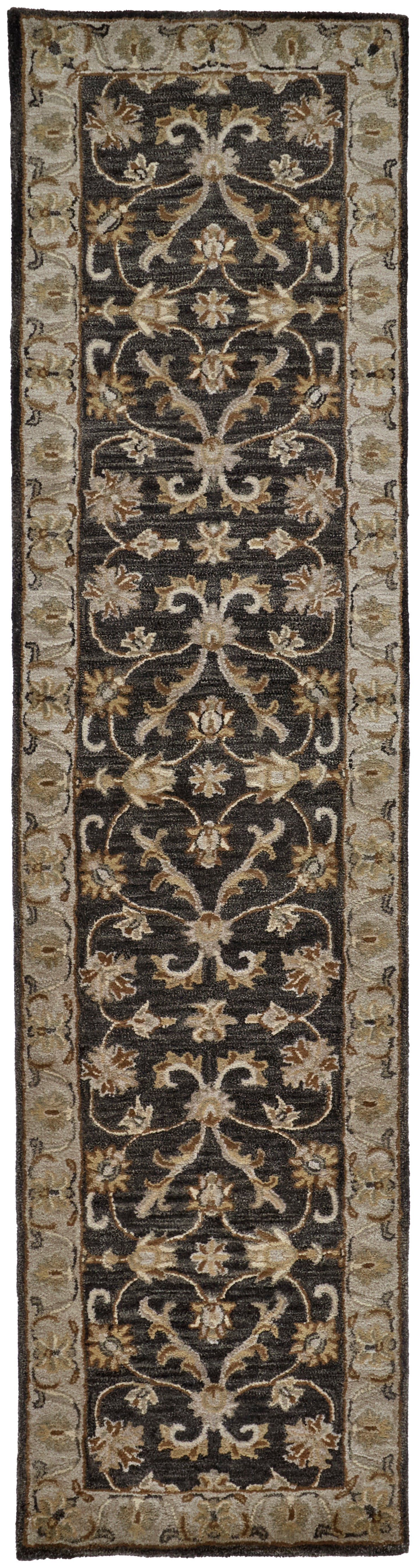 Eaton Traditional/Classic/Persian Blue/Gray/Taupe Runner  Feizy Rugs Small Parcel,Feizy Rugs,Eaton,Blue/Gray/Taupe,2'6" x 10',Runner,Wool,Traditional/Classic/Persian,India