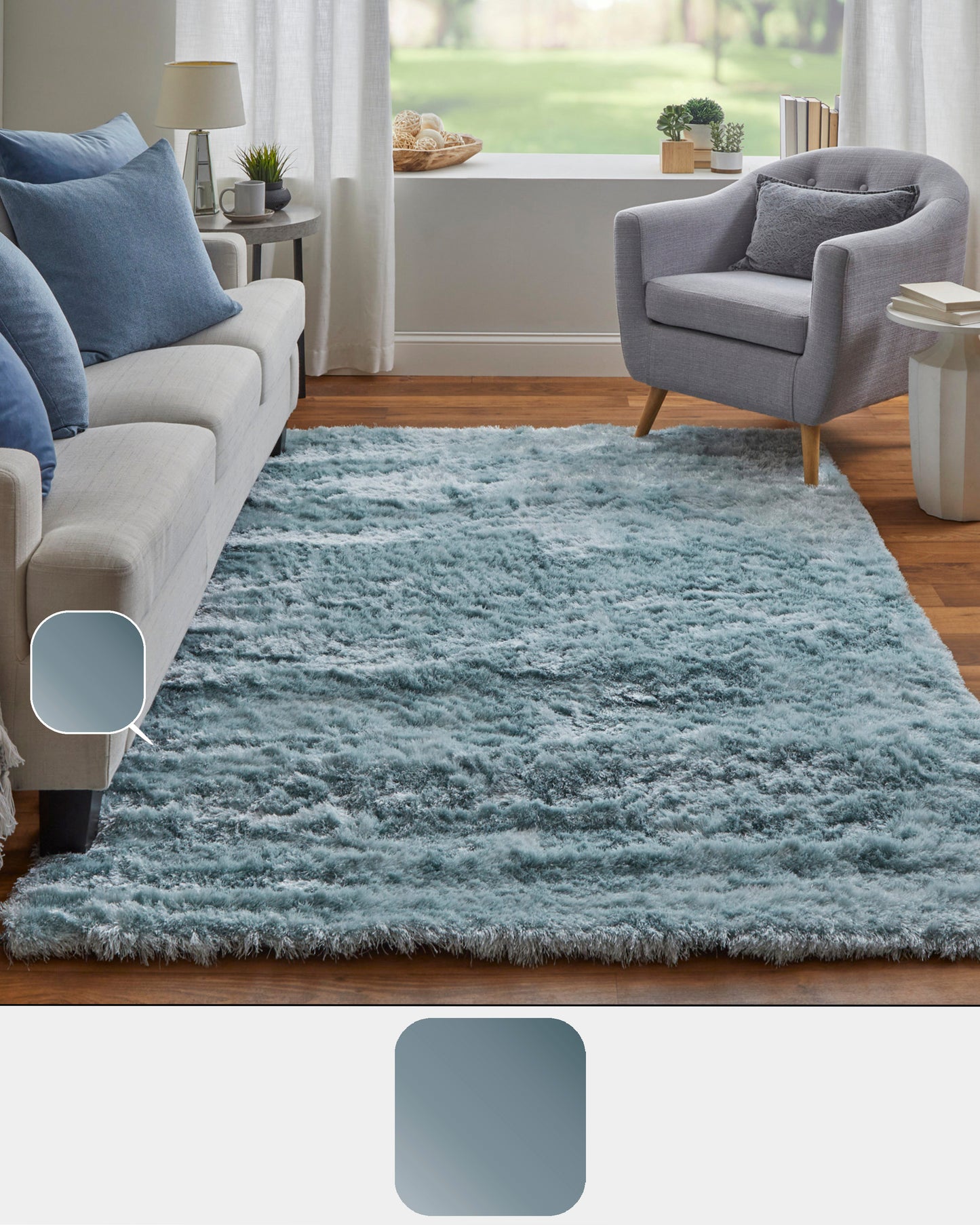 Indochine Modern/Luxury & Glam/Casual Blue/Silver Runner  Feizy Rugs Small Parcel,Feizy Rugs,Indochine,Blue/Silver,2'6" x 6',Runner,Polyester,Modern/Luxury & Glam/Casual,China