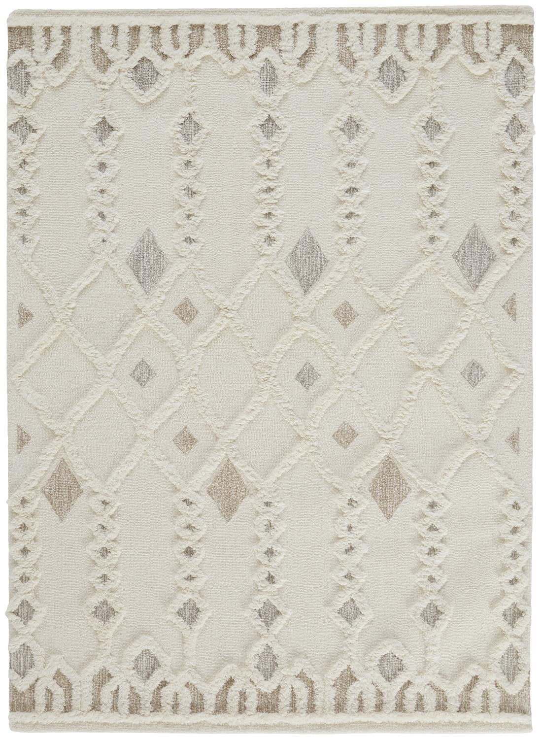 Anica Transitional/Scandinavian/Farmhouse Ivory/Tan/Silver Accent Rug