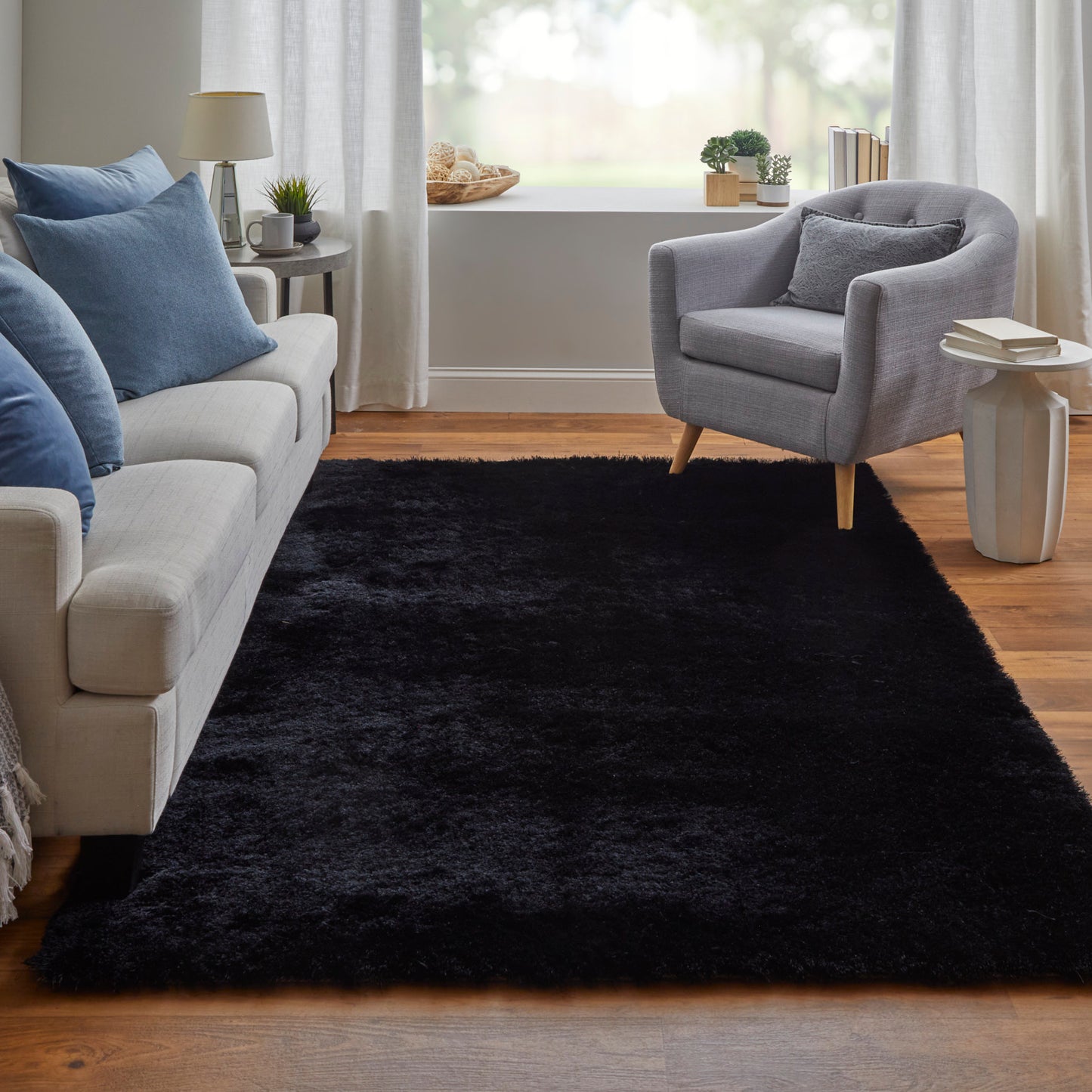 Indochine Modern/Luxury & Glam/Casual Black Runner  Feizy Rugs Small Parcel,Feizy Rugs,Indochine,Black,2'6" x 6',Runner,Polyester,Modern/Luxury & Glam/Casual,China