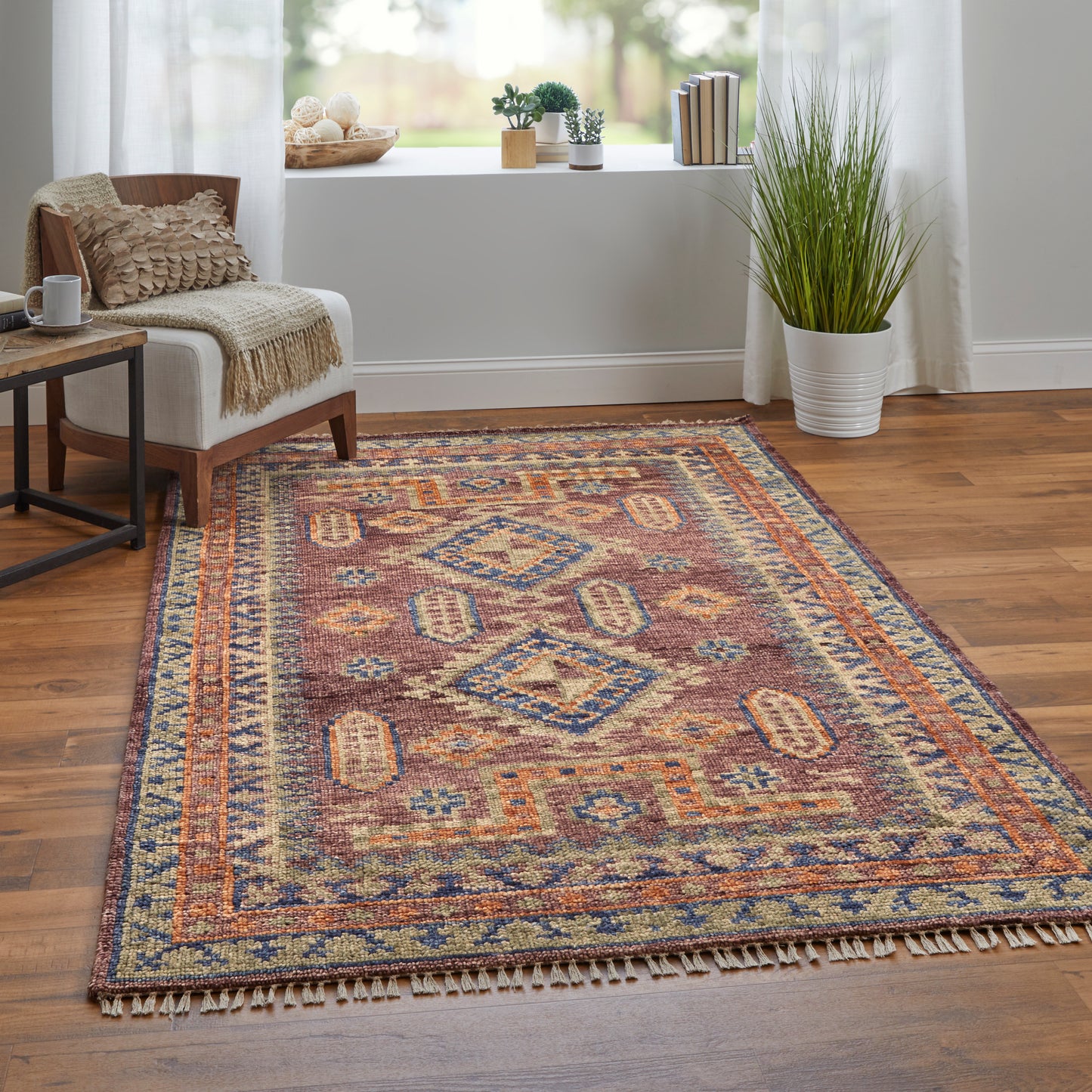 Fillmore Traditional/Bohemian & Eclectic Red/Green/Blue Area Rug