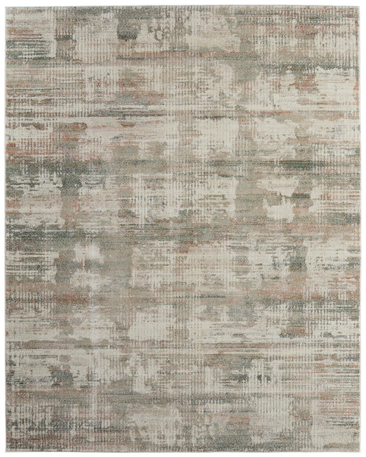 Eden Modern/Industrial Ivory/Gray/Green Area Rug