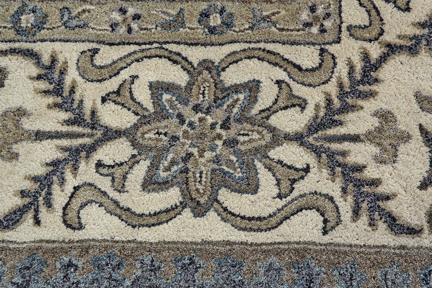 Eaton Traditional/French & Victorian Blue/Gray/Taupe Area Rug