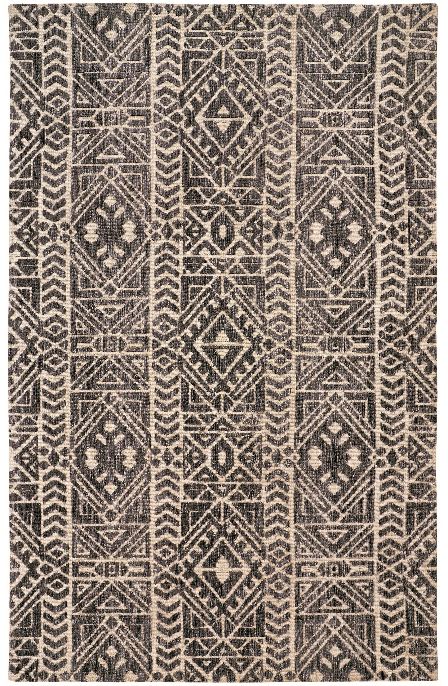 Colton Modern/Cabin & Lodge/Global Gray/Black/Ivory Accent Rug