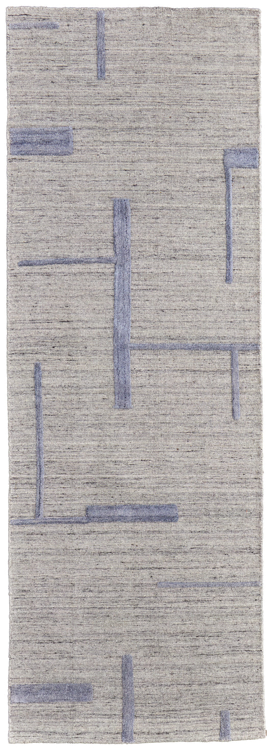 Longridge Modern/Casual/Scandinavian Ivory/Blue Runner  Feizy Rugs Small Parcel,Feizy Rugs,Longridge,Ivory/Blue,2'9" x 8',Runner,Viscose/Wool,Modern/Casual/Scandinavian,India