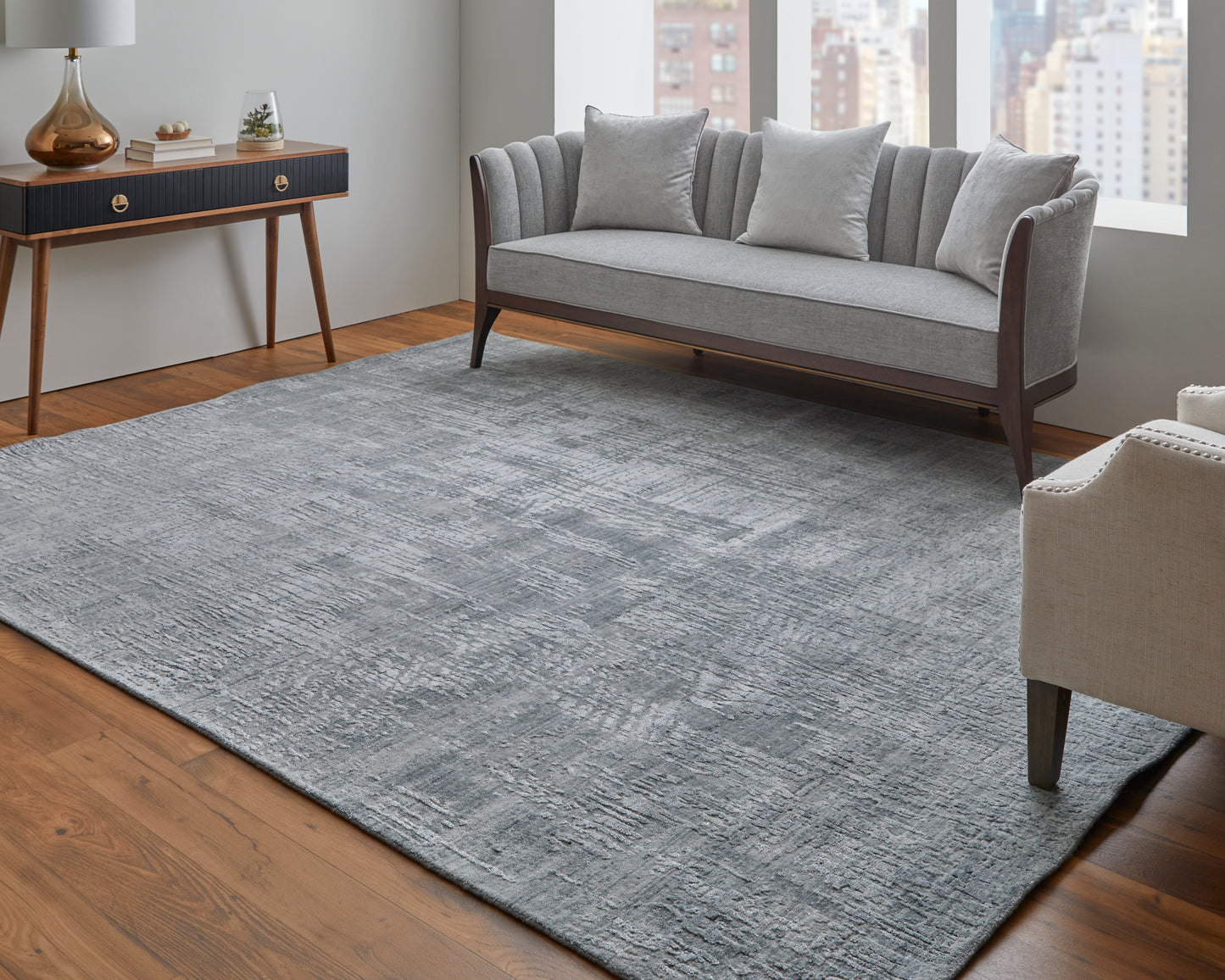 Eastfield Modern/Casual Blue/Silver Accent Rug