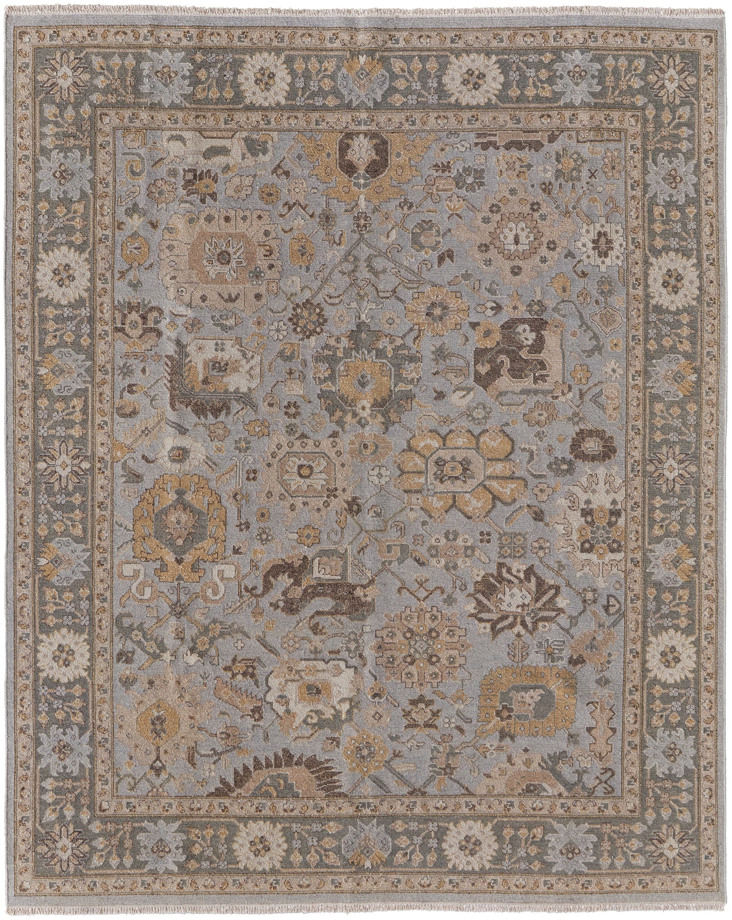 Corbitt Traditional/Classic Blue/Gold/Gray Accent Rug