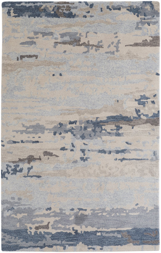 Everley Modern/Casual Blue/Gray/Ivory Area Rug