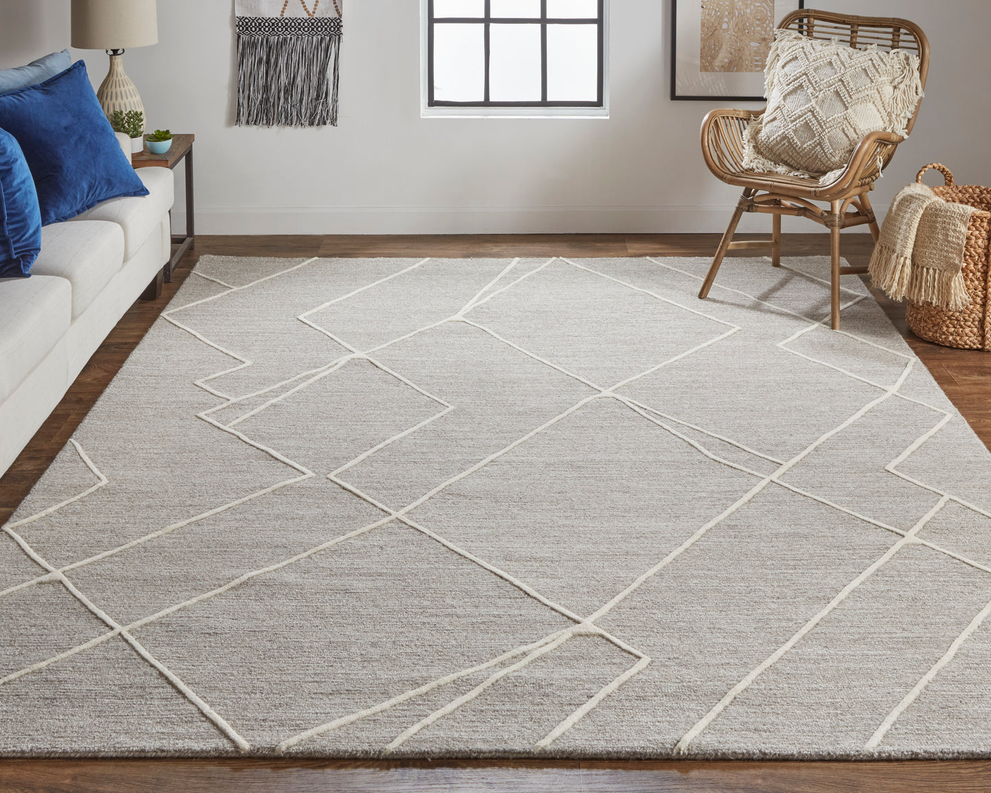 Euclid Transitional/Industrial/Farmhouse Taupe/Ivory/Gray Accent Rug  Feizy Rugs Small Parcel,Feizy Rugs,Euclid,Taupe/Ivory/Gray,2' x 3',Accent Rug,Wool,Transitional/Industrial/Farmhouse,India