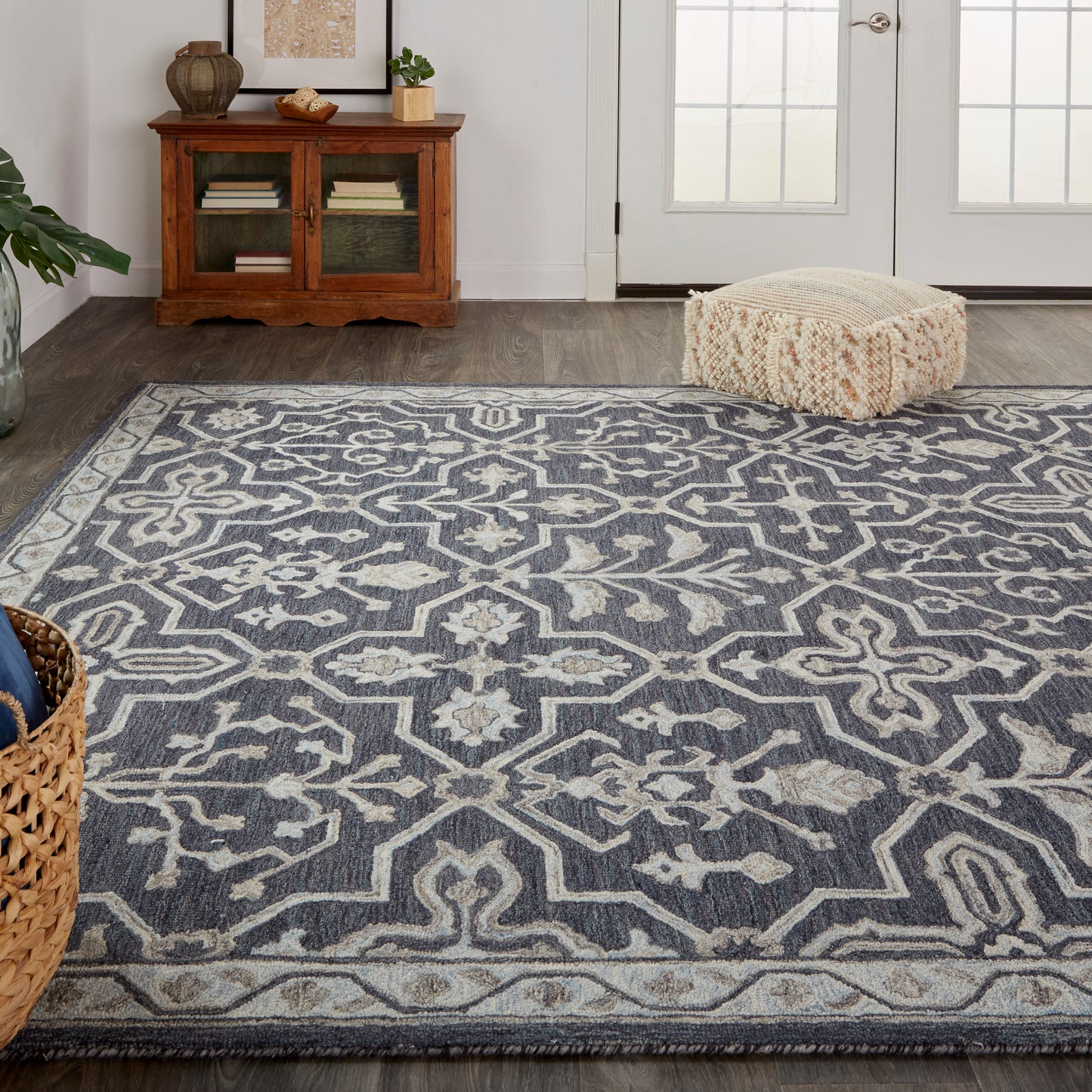 Fallon Traditional/Classic Blue/Gray Accent Rug  Feizy Rugs Small Parcel,Feizy Rugs,Fallon,Blue/Gray,2' x 3',Accent Rug,Wool,Traditional/Classic,India