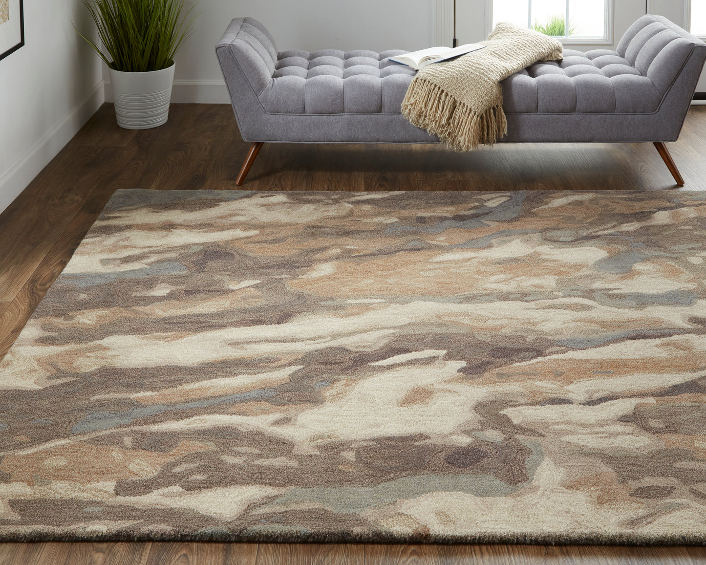 Amira Transitional/Industrial/Casual Brown/Gray/Tan Accent Rug