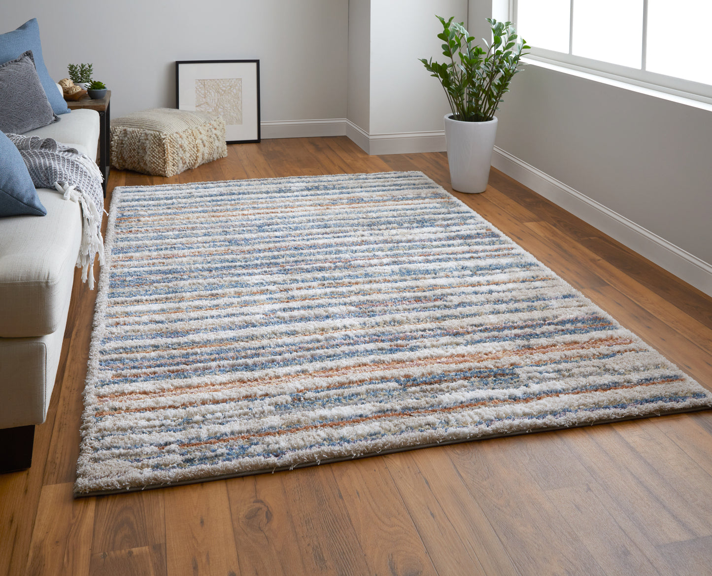 Mynka Transitional/Casual Ivory/Blue/Orange Runner  Feizy Rugs Small Parcel,Feizy Rugs,Mynka,Ivory/Blue/Orange,2'6" x 8',Runner,Polyester,Transitional/Casual,Turkey