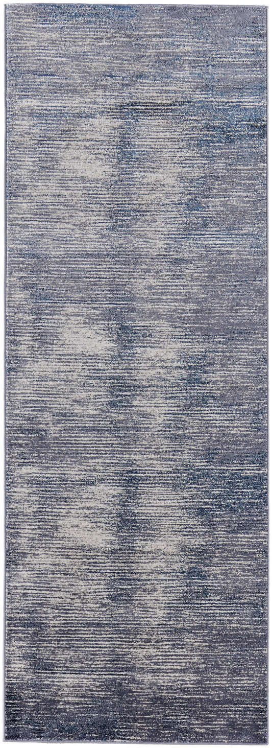 Indio Modern/Industrial/Casual Blue/Gray/Ivory Runner  Feizy Rugs Small Parcel,Feizy Rugs,Indio,Blue/Gray/Ivory,2'10" x 7'10",Runner,Polyester/Polypropylene,Modern/Industrial/Casual,Turkey