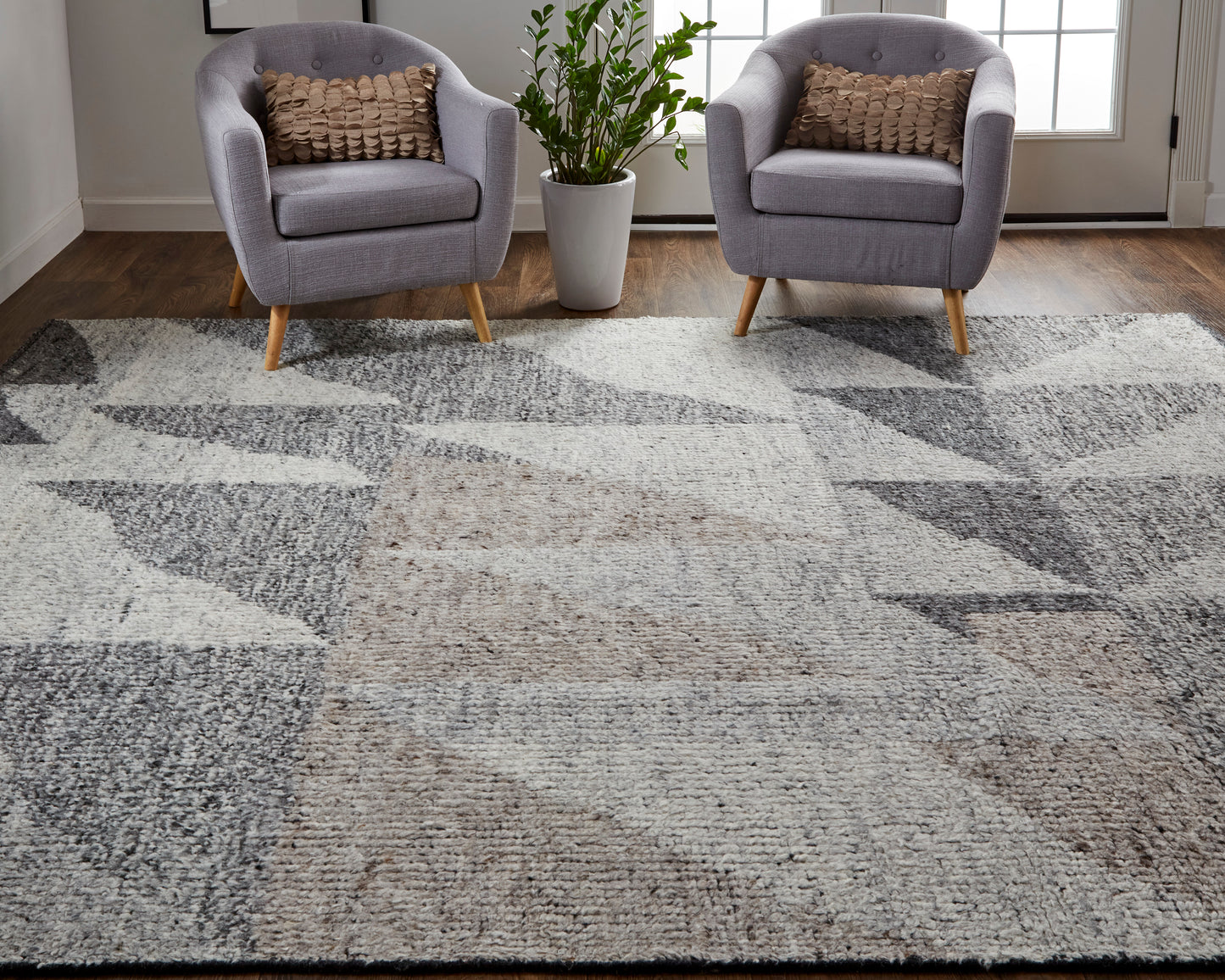 Alford Modern/Bohemian & Eclectic/Rustic Ivory/Gray/Taupe Accent Rug