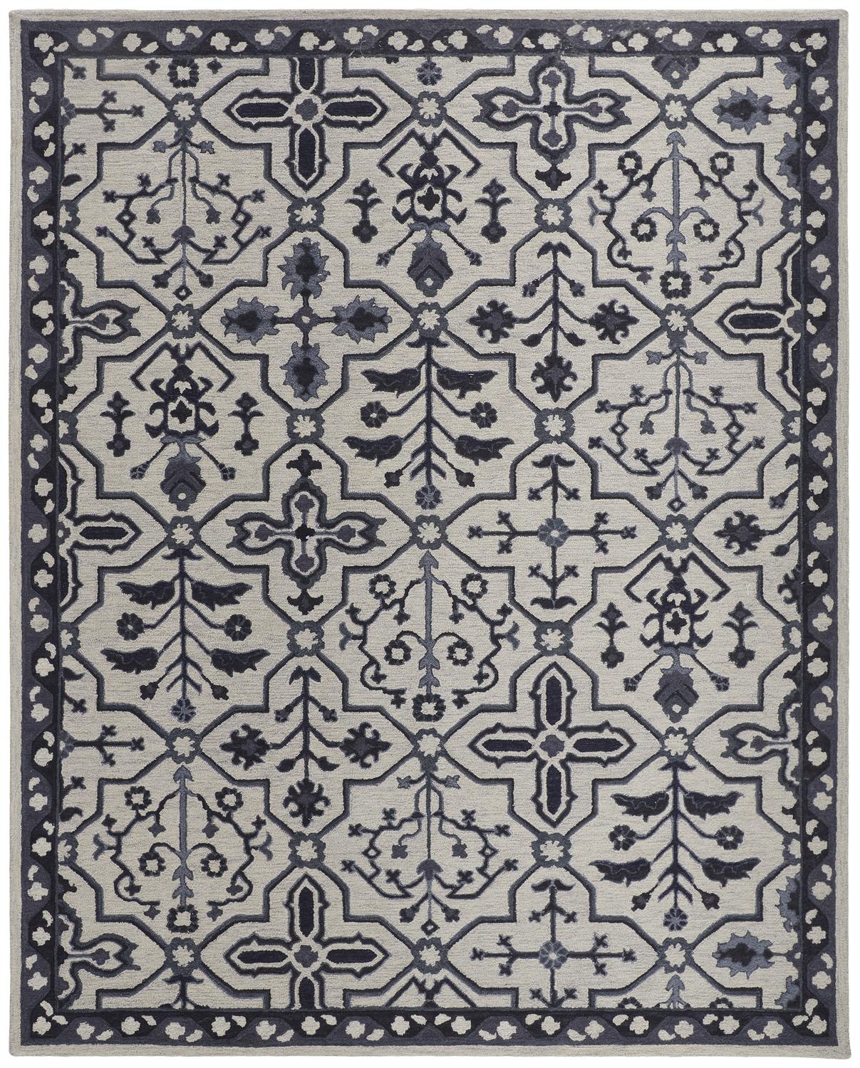 Fallon Traditional/Classic Gray/Blue/Ivory Accent Rug  Feizy Rugs Small Parcel,Feizy Rugs,Fallon,Gray/Blue/Ivory,2' x 3',Accent Rug,Wool,Traditional/Classic,India