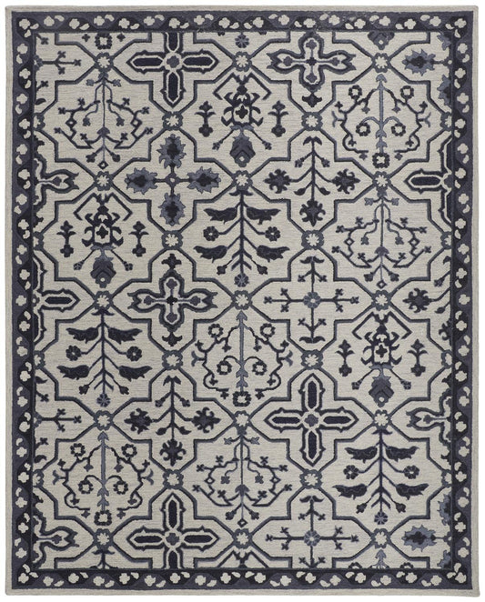 Fallon Traditional/Classic Gray/Blue/Ivory Accent Rug  Feizy Rugs Small Parcel,Feizy Rugs,Fallon,Gray/Blue/Ivory,2' x 3',Accent Rug,Wool,Traditional/Classic,India