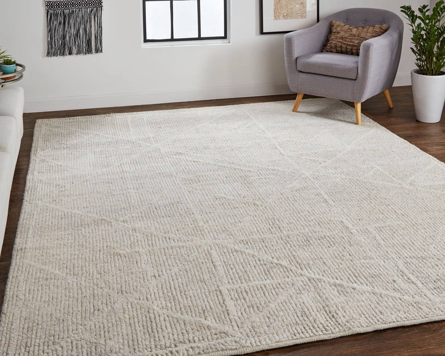 Alford Modern/Scandinavian/Natural Ivory/Tan Area Rug