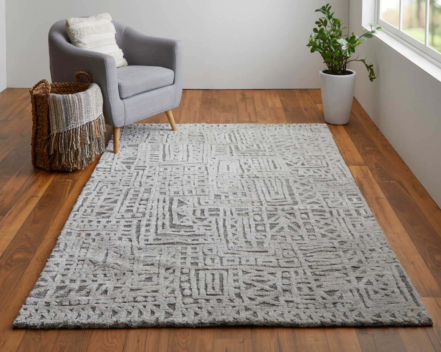 Colton Modern/Casual/Casual Gray/Silver Accent Rug