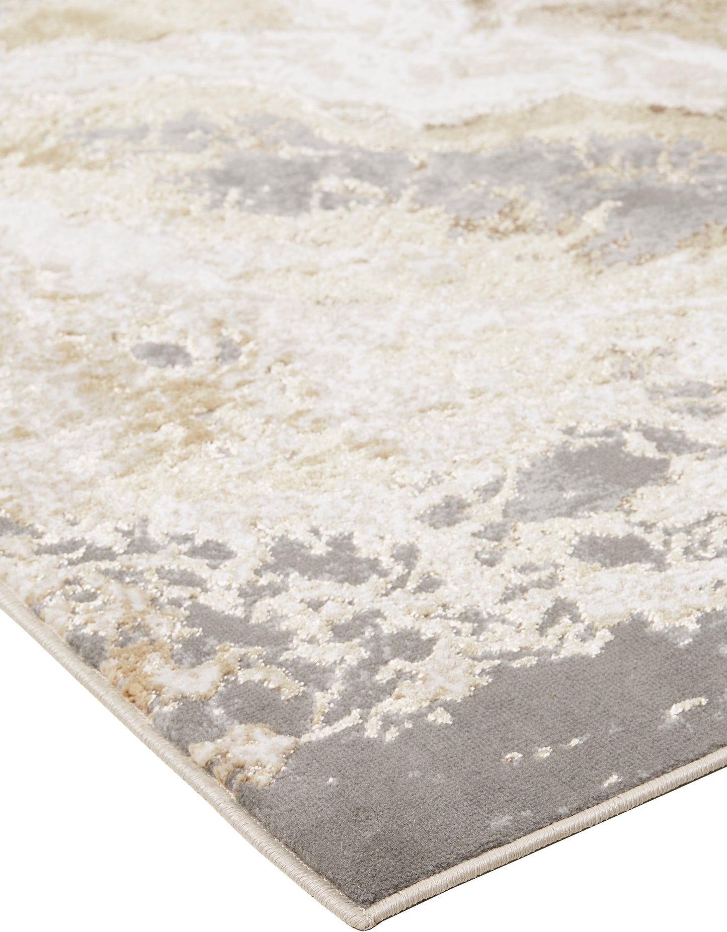 Aura Modern/Industrial/Casual Ivory/Silver/Gold Accent Rug