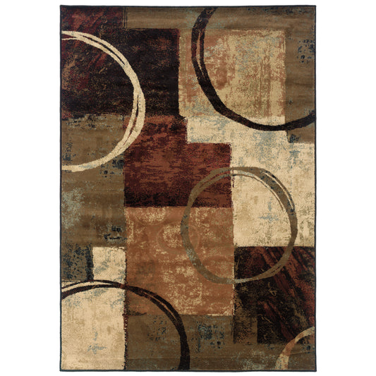 HUDSON 2544B Brown Rug - ORIENTAL WEAVERS