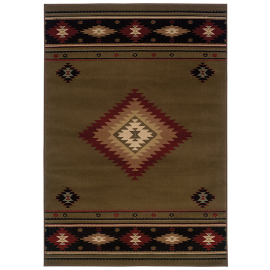 HUDSON 087J1 Green Rug - ORIENTAL WEAVERS