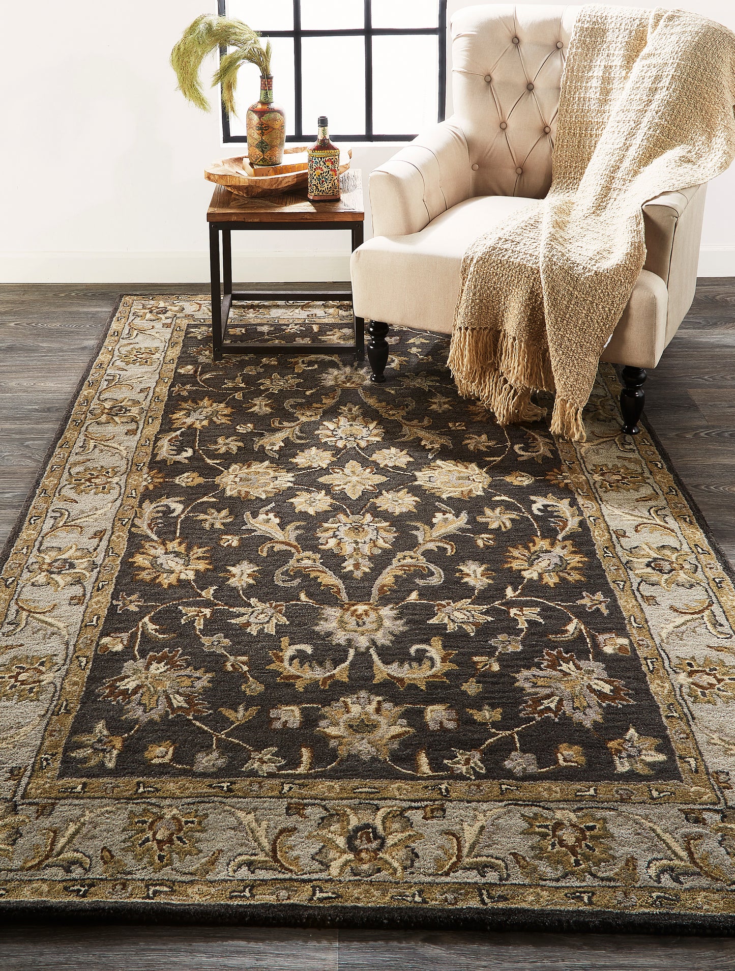 Eaton Traditional/Classic/Persian Blue/Gray/Taupe Accent Rug  Feizy Rugs Small Parcel,Feizy Rugs,Eaton,Blue/Gray/Taupe,2' x 3',Accent Rug,Wool,Traditional/Classic/Persian,India