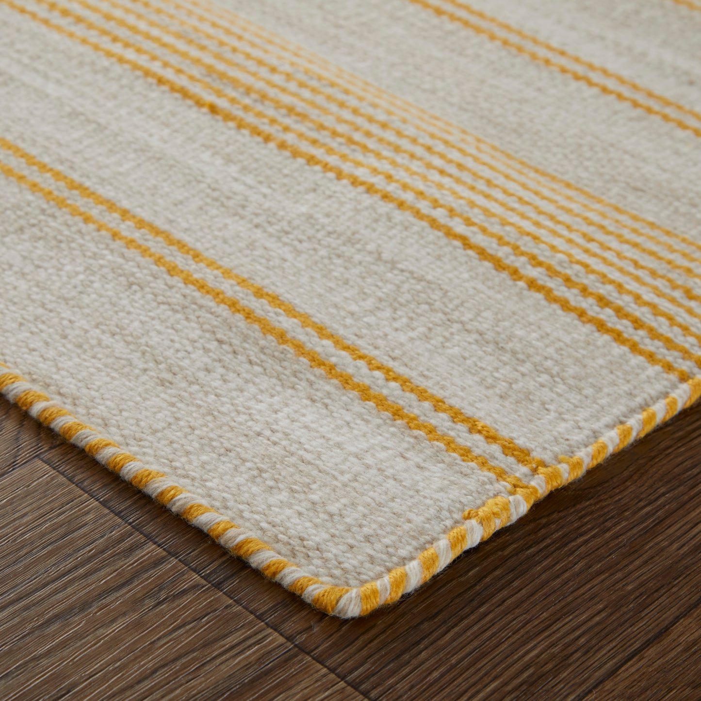 Duprine Transitional/Casual/Nautical & Coastal Yellow/Ivory Accent Rug