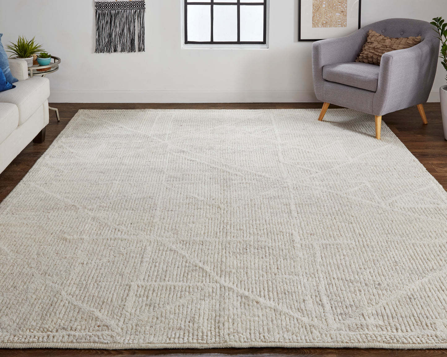 Alford Modern/Scandinavian/Natural Ivory/Tan Area Rug