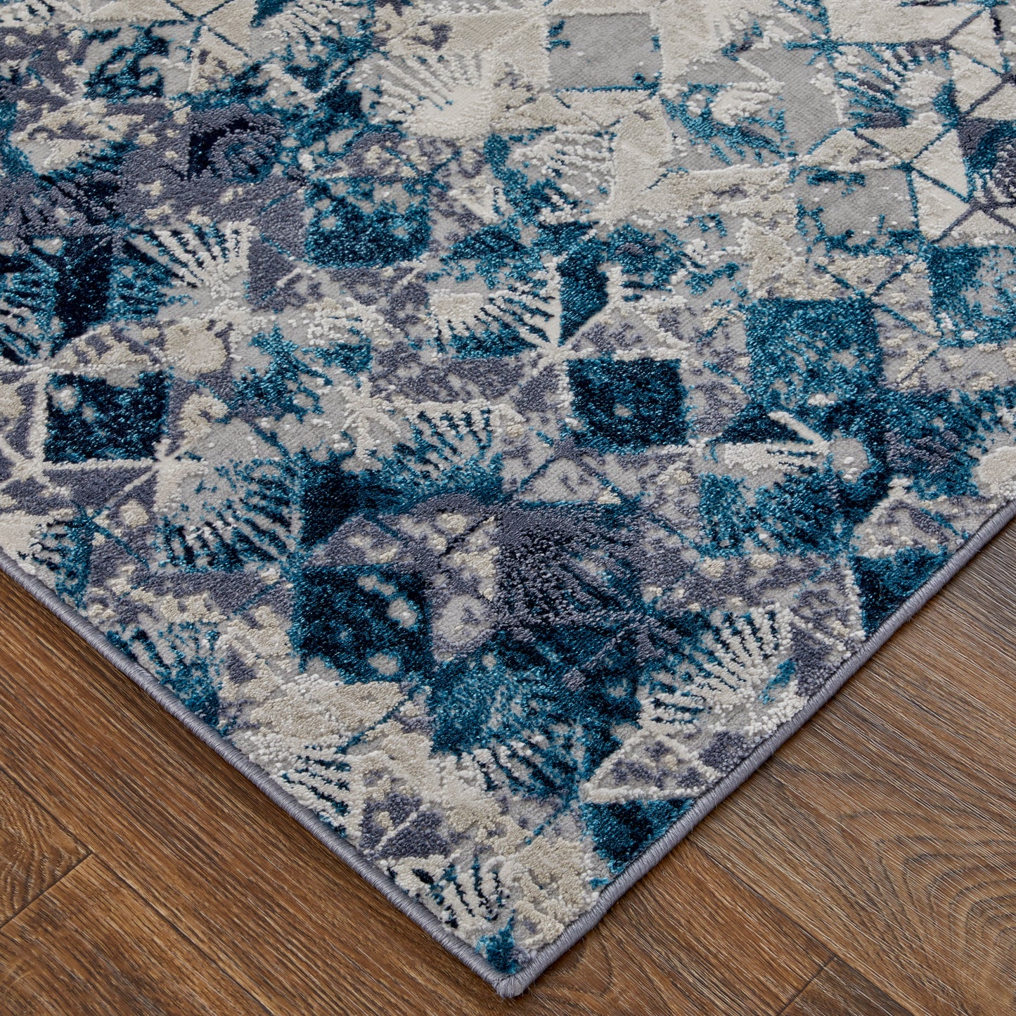 Indio Modern/Bohemian & Eclectic/Farmhouse Blue/Ivory/Gray Runner  Feizy Rugs Small Parcel,Feizy Rugs,Indio,Blue/Ivory/Gray,2'10" x 7'10",Runner,Polyester/Polypropylene,Modern/Bohemian & Eclectic/Farmhouse,Turkey