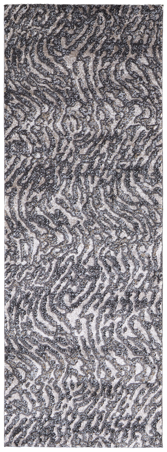 Vancouver Modern/Bohemian & Eclectic Gray/Taupe/Ivory Runner  Feizy Rugs Small Parcel,Feizy Rugs,Vancouver,Gray/Taupe/Ivory,2'10" x 7'10",Runner,Polypropylene/Polyester,Modern/Bohemian & Eclectic,Turkey