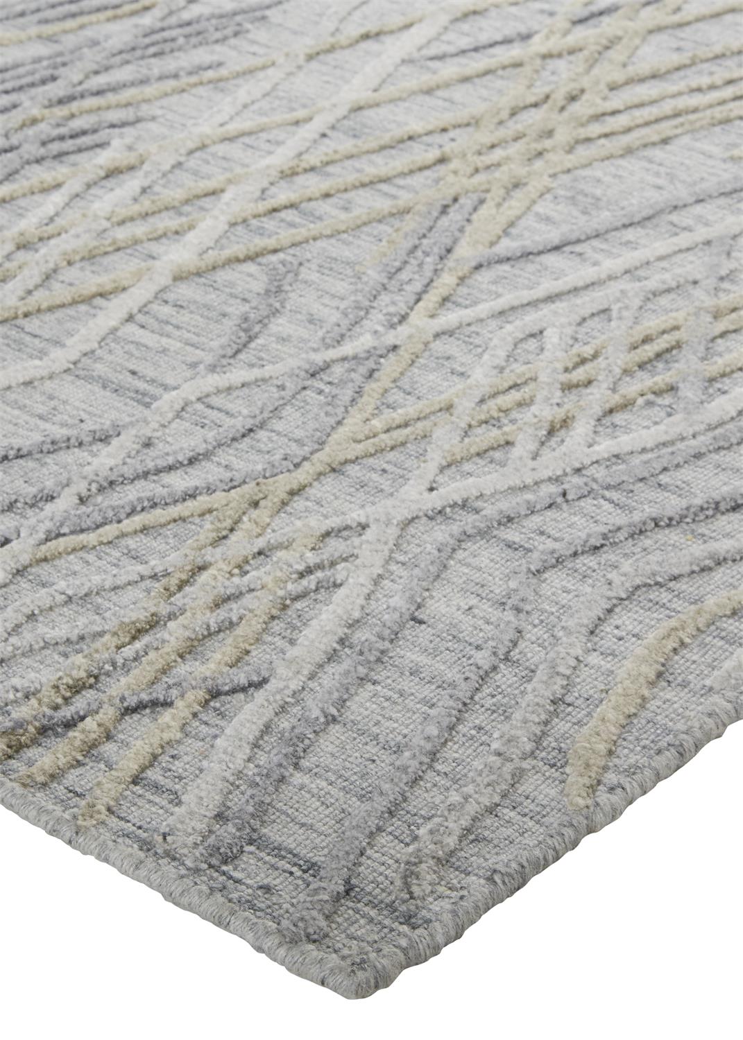 Elias Modern/Casual Gray/Ivory Accent Rug