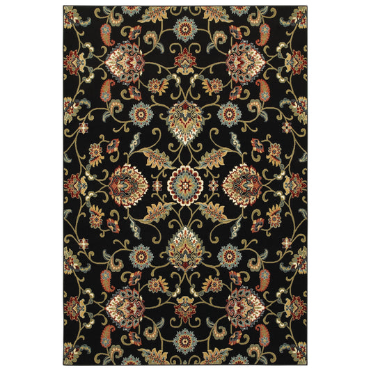 KASHAN 9946K Black Rug - ORIENTAL WEAVERS