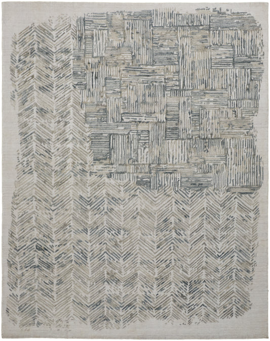 Elias Modern/Casual Green/Blue/Ivory Accent Rug