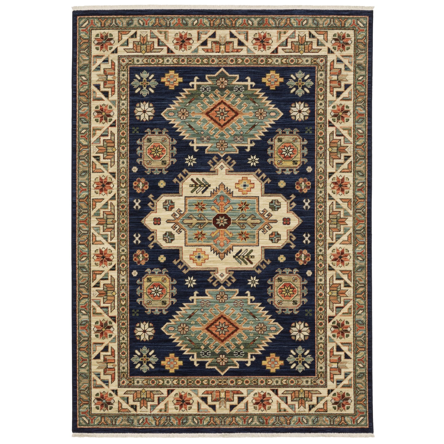 LILIHAN 532B6 Navy Rug - ORIENTAL WEAVERS