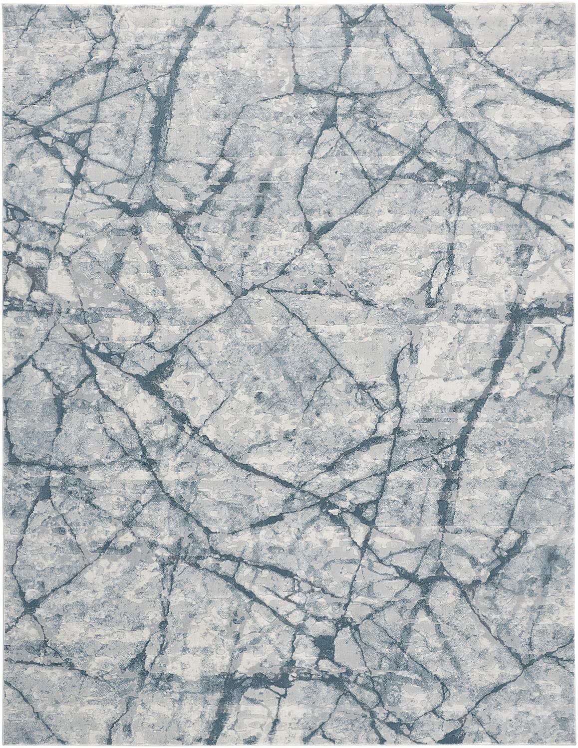 Atwell Transitional/Industrial Blue/Gray/Ivory Area Rug