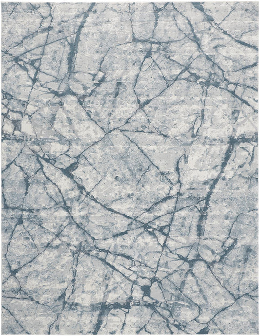 Atwell Transitional/Industrial Blue/Gray/Ivory Area Rug