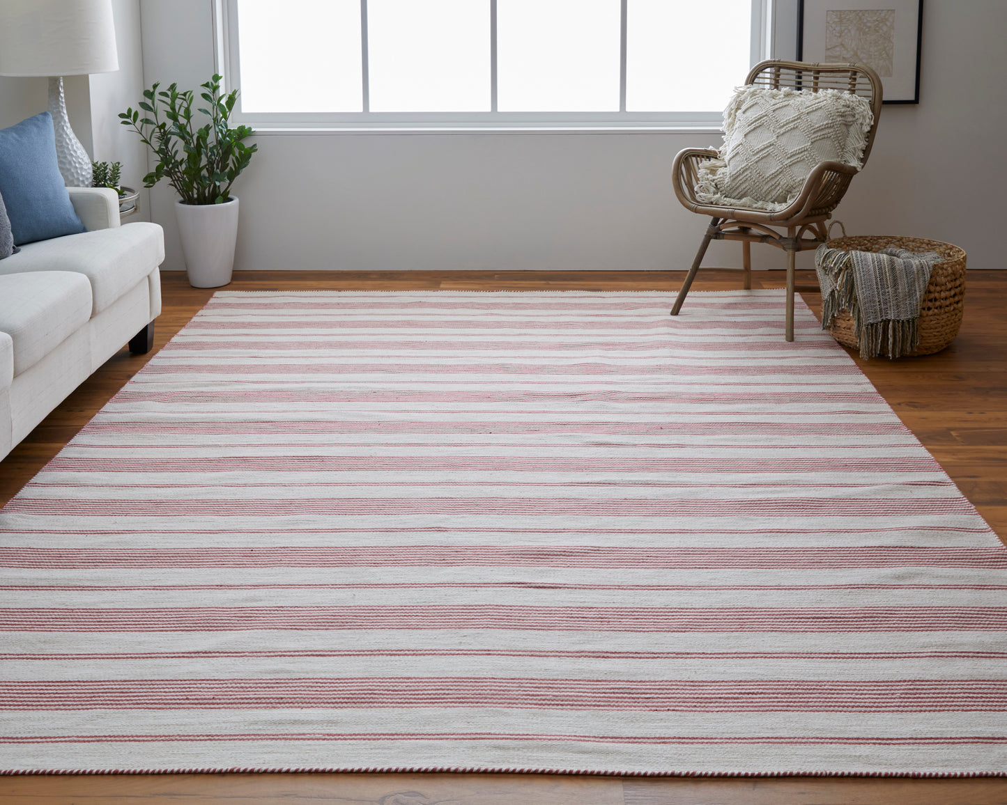 Duprine Transitional/Casual/Nautical & Coastal Red/Ivory Accent Rug  Feizy Rugs Small Parcel,Feizy Rugs,Duprine,Red/Ivory,4' x 6',Accent Rug,PET/Polyester,Transitional/Casual/Nautical & Coastal,India