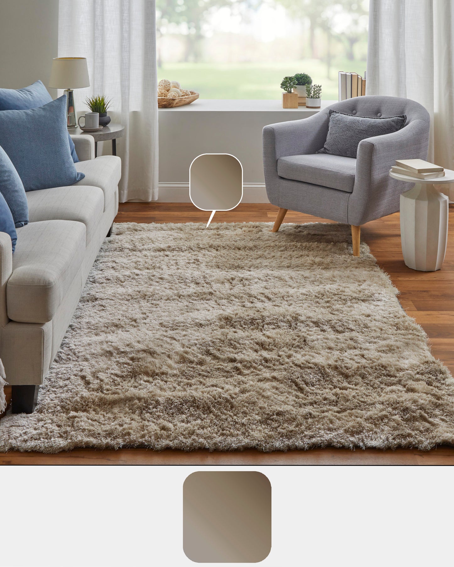 Indochine Modern/Luxury & Glam/Casual Tan/Taupe Area Rug  Feizy Rugs Small Parcel,Feizy Rugs,Indochine,Tan/Taupe,7'6" x 9'6",Area Rug,Polyester,Modern/Luxury & Glam/Casual,China