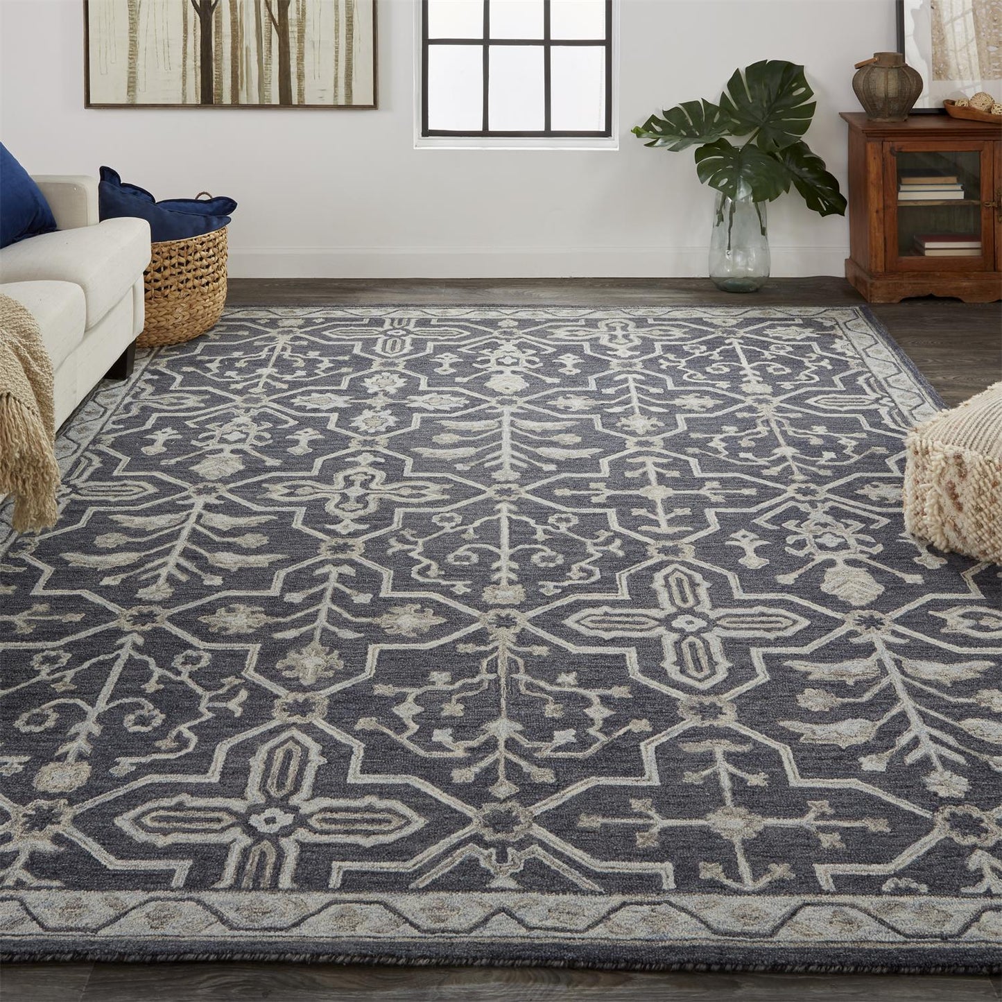 Fallon Traditional/Classic Blue/Gray Accent Rug  Feizy Rugs Small Parcel,Feizy Rugs,Fallon,Blue/Gray,2' x 3',Accent Rug,Wool,Traditional/Classic,India