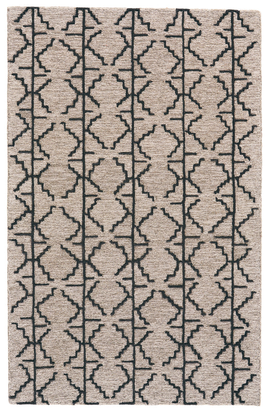 Enzo Transitional/Global Black/Taupe/Gray Accent Rug